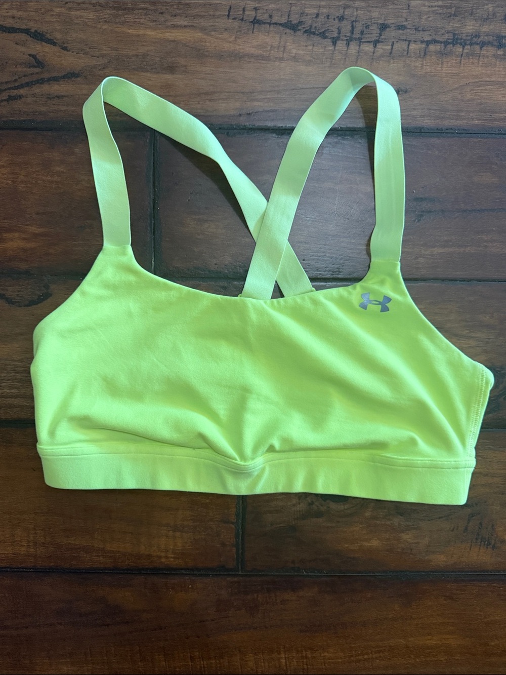 Under Armour Highlighter Yellow Crossback Sports Bra With Adjustable Straps